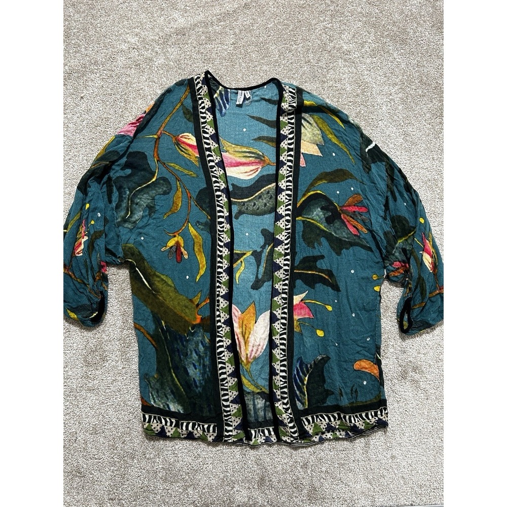 Bl^nk London Women's OS One Side Multicolor Kimono Open Front Cardigan